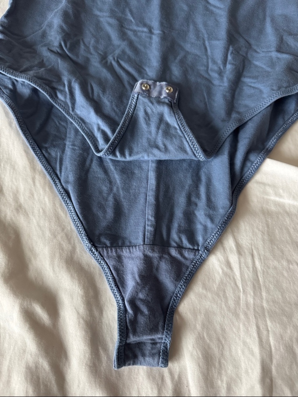 Everlane Slim Fit Short Sleeve Bodysuit in Blue - Picture 6 of 6